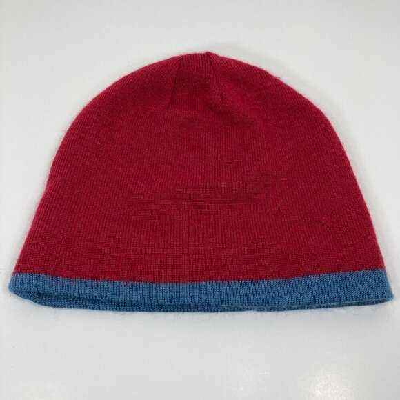Outdoor Research Reversible Beanie Hat One Size Blue Red Knit Spellout Winter - Picture 2 of 4